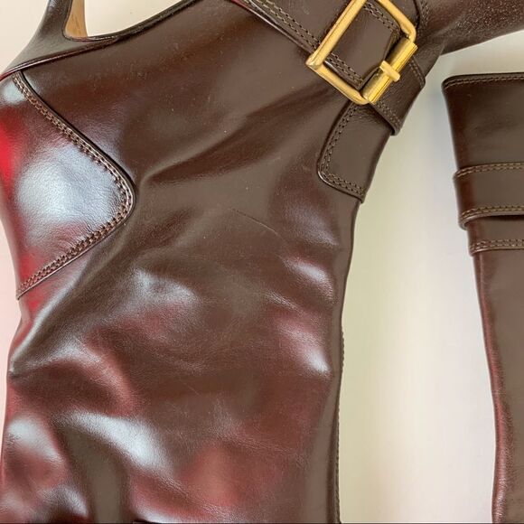 Faconnable Chocolate Brown Short Heeled Boots 6N - Picture 3 of 8